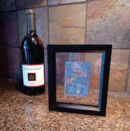 NFT Foil Trading Card Slab in Floating Frame Display