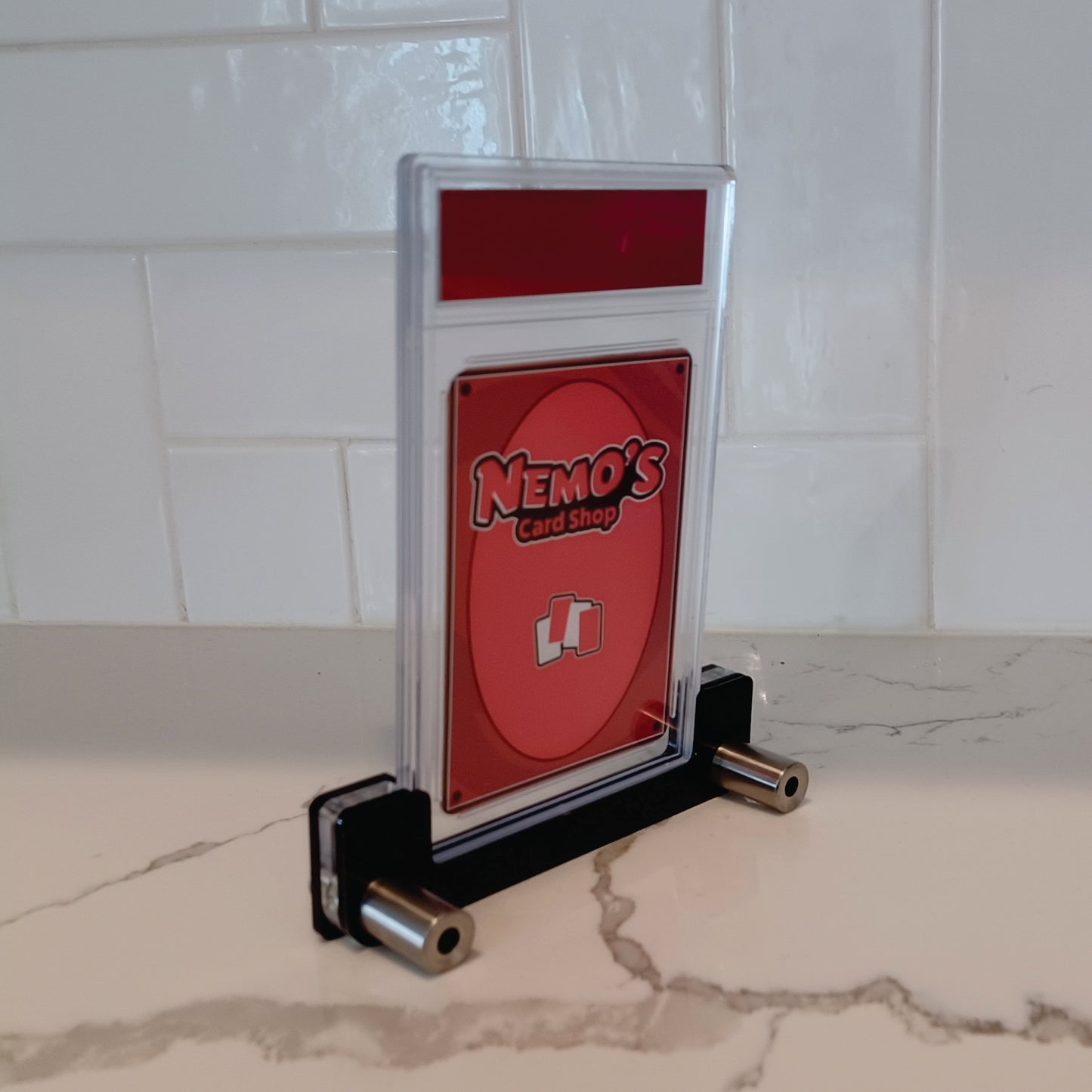 NFT Foil Trading Card Slab with Chrome and Acrylic Display Stand