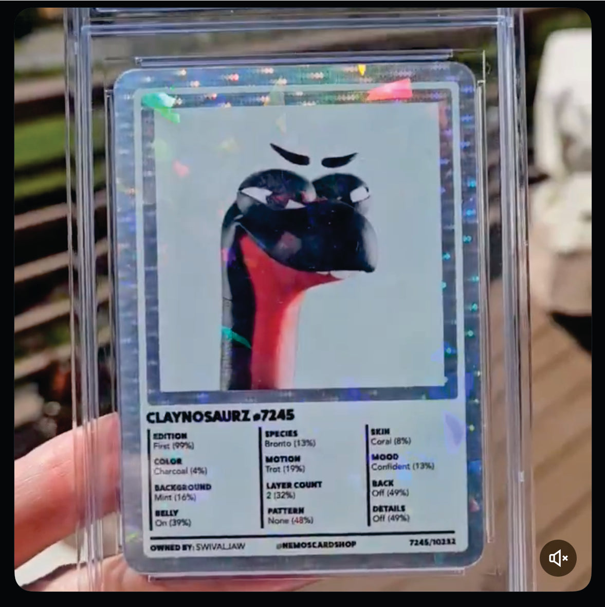 Physical NFT Foil Trading Card Slab